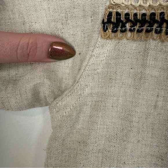 Speed Limit Mph Button Down Top Size Medium Linen Blend Boho Embroidered Artsy - Picture 5 of 10
